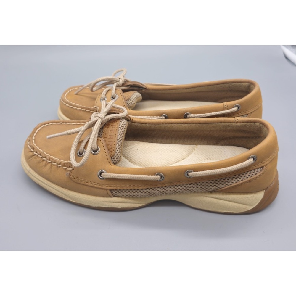 Sperry Top Sider Angelfish Boat Shoes Womens 7.5 Tan Leather Mesh Comfort Casual
